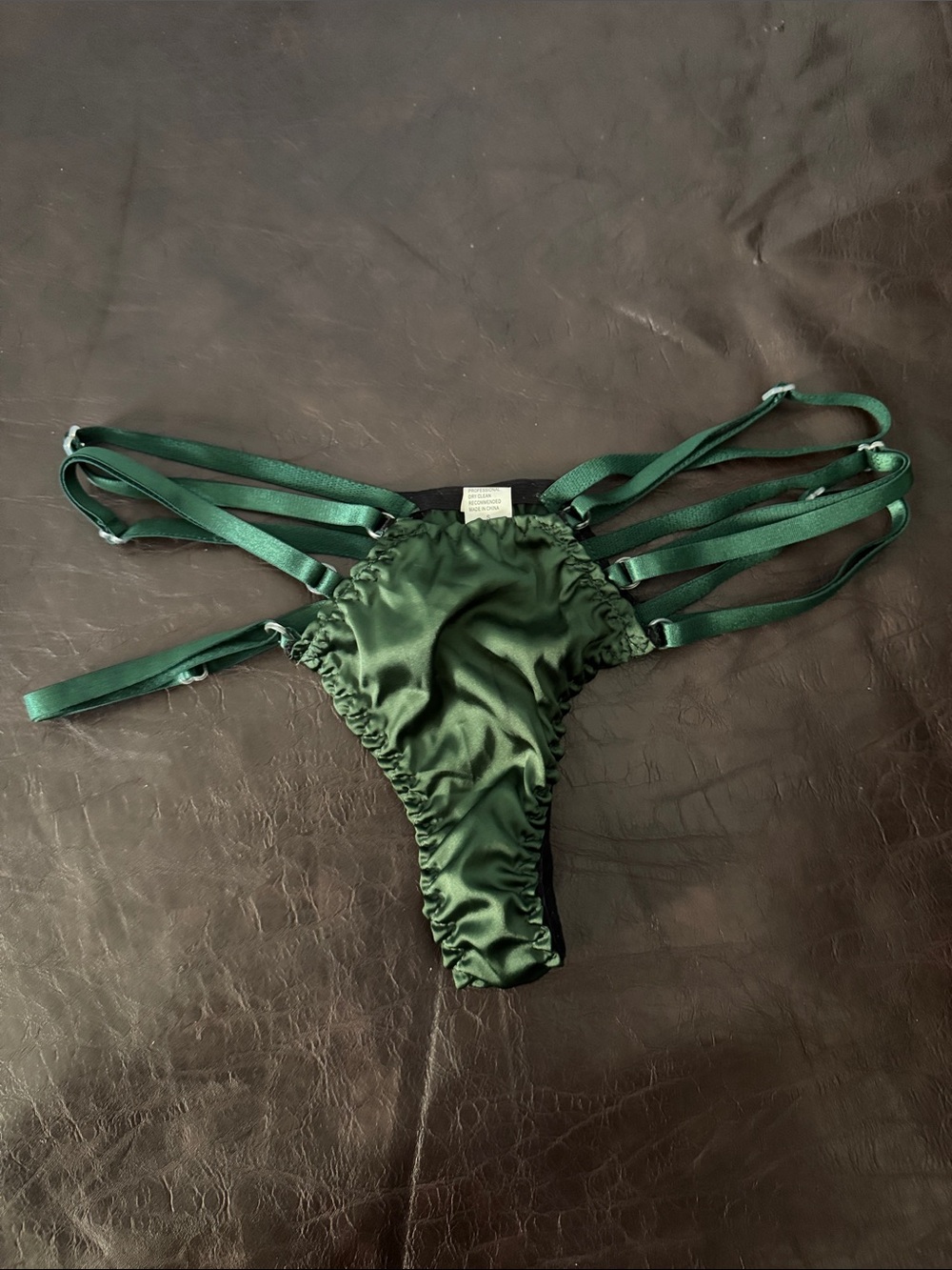 Emerald Green Satin Strappy Panty 29.T